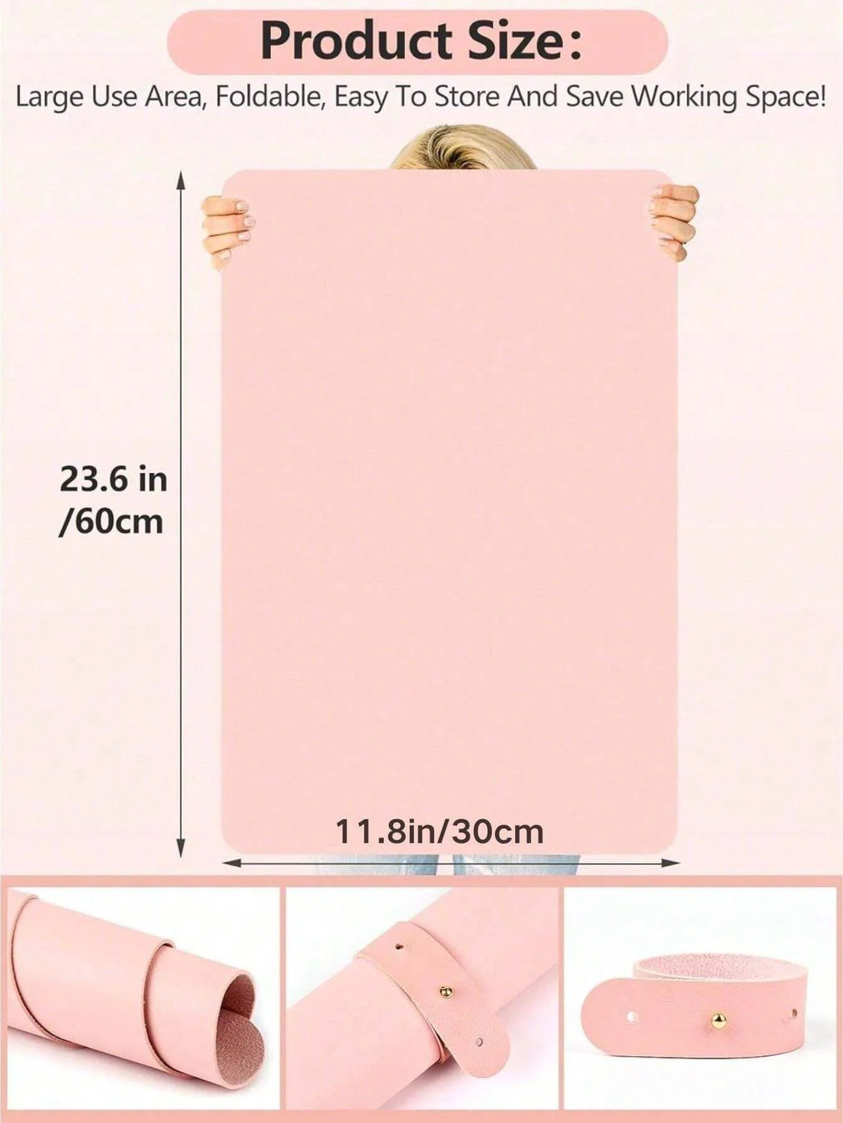 1/2pcs Pink Nail Art Table Mat Portable Foldable Nail Art Armrest Mat
