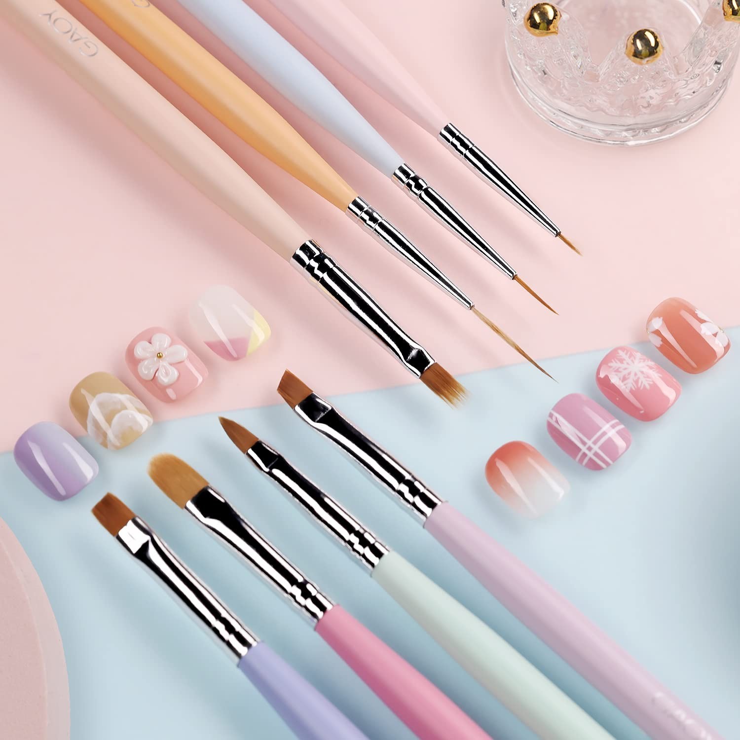 GAOY 8 Pcs Nail Brushes for Nail Art, Nail Design Tools for Nail Detail Paint…