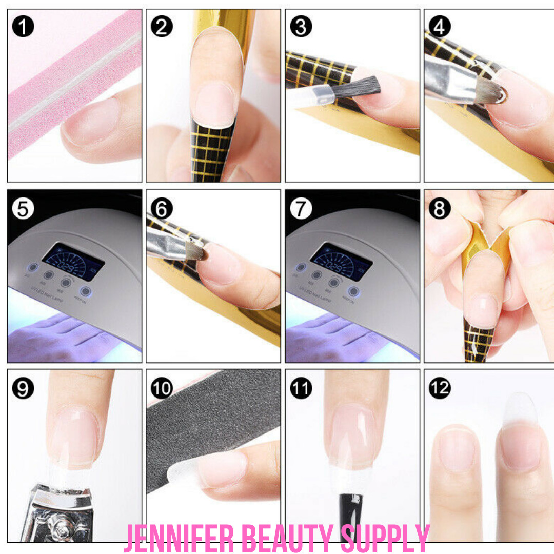 100 PCS UV GEL ACRYLIC NAIL ART TIP DECORATION EXTENSION FORMS STICKER GUIDE