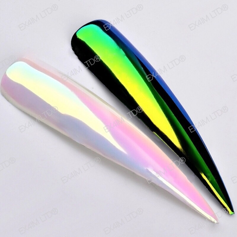 AURORA Nail Powder AB UNICORN RAINBOW 5 Colours CHROME Mirror Effect Mermaid UK