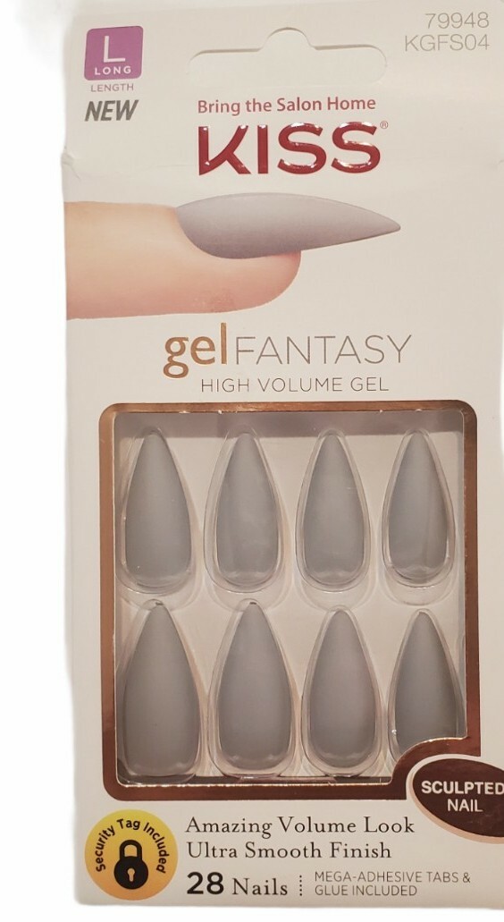 Lot of 3 Kiss Gel Fantasy High Volume Gel Nails 79948 KGFS04 28 sculpted nails