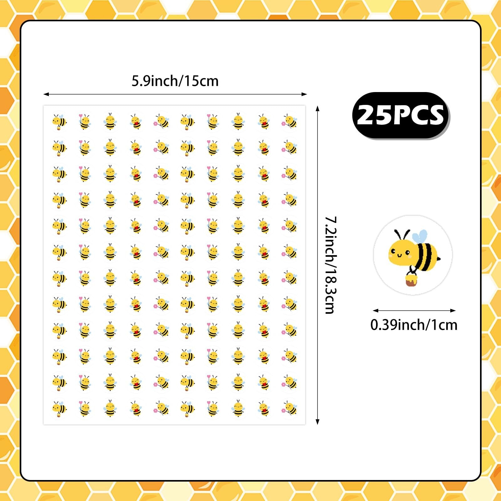 3000PCS Bee Stickers Mini Bee Stickers for Kids Crafts Self Adhesive Cute Bee…
