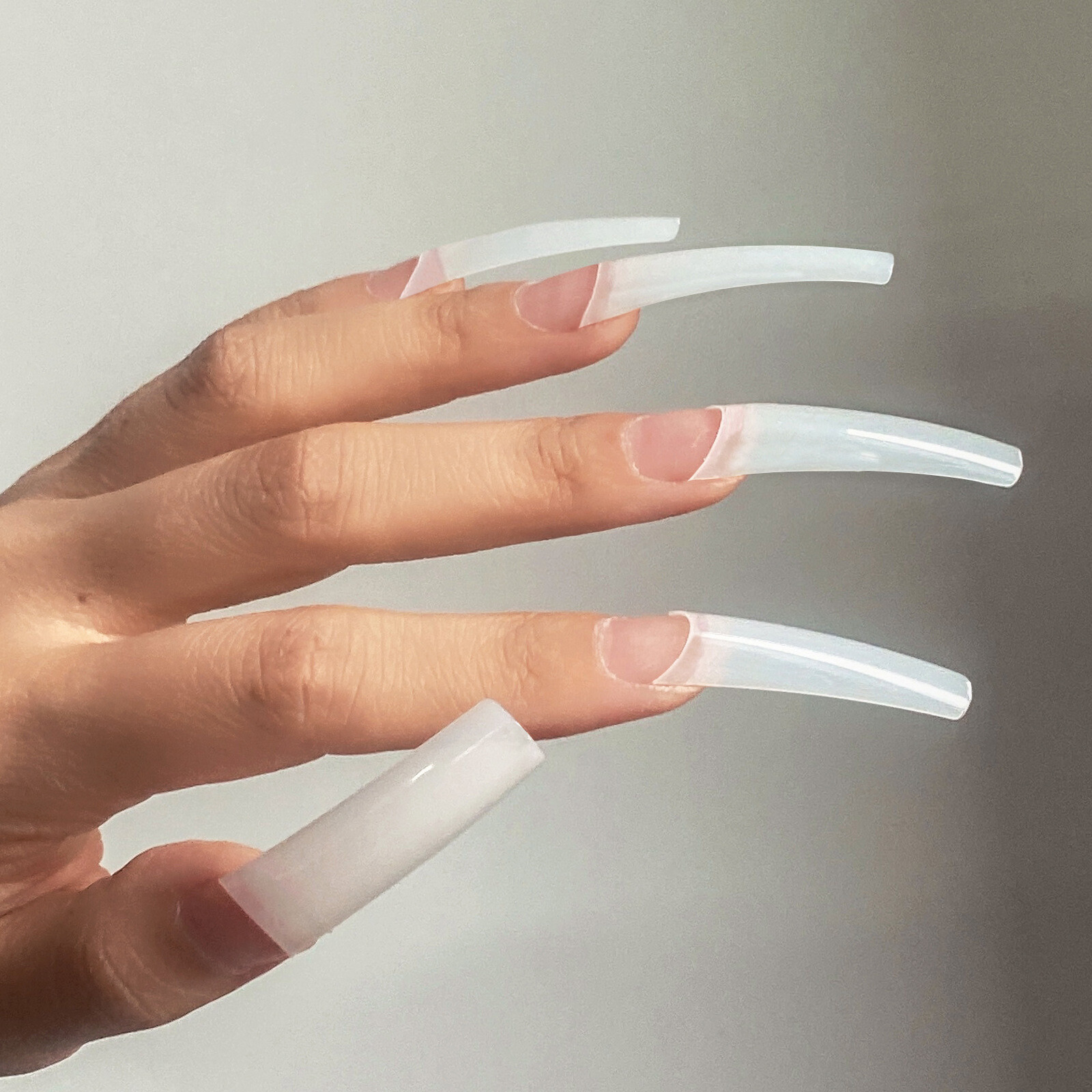 550pcs/Bag Extra Long C Curve Straight Square French False Nail Tips 11 Sizes