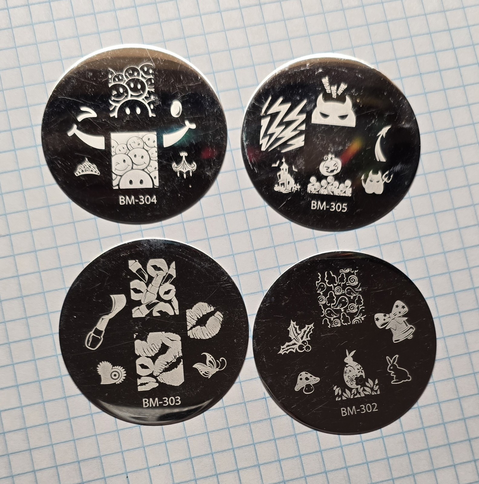 Bundle Monster Maniology Nail Stamp Round Plates Destash Lot 300 Series