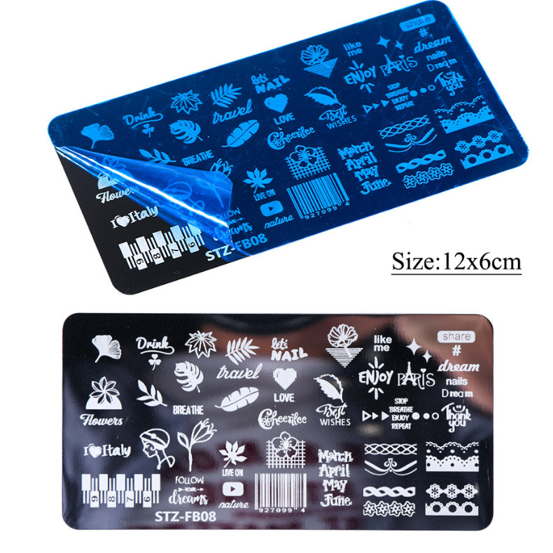 Snowflake Butterfly Musical Love Nail Art Stamping Manicure Template Image Plate