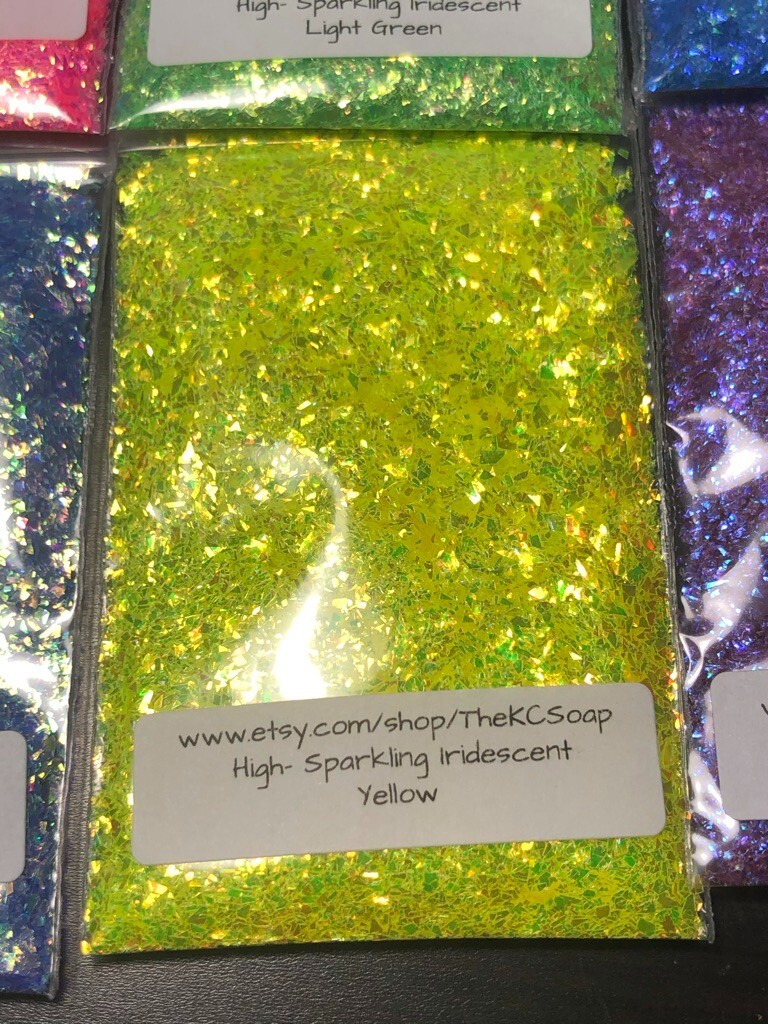 5G Iridescent High Sparkling Glitter Yellow nail acrylic gel craft US Seller
