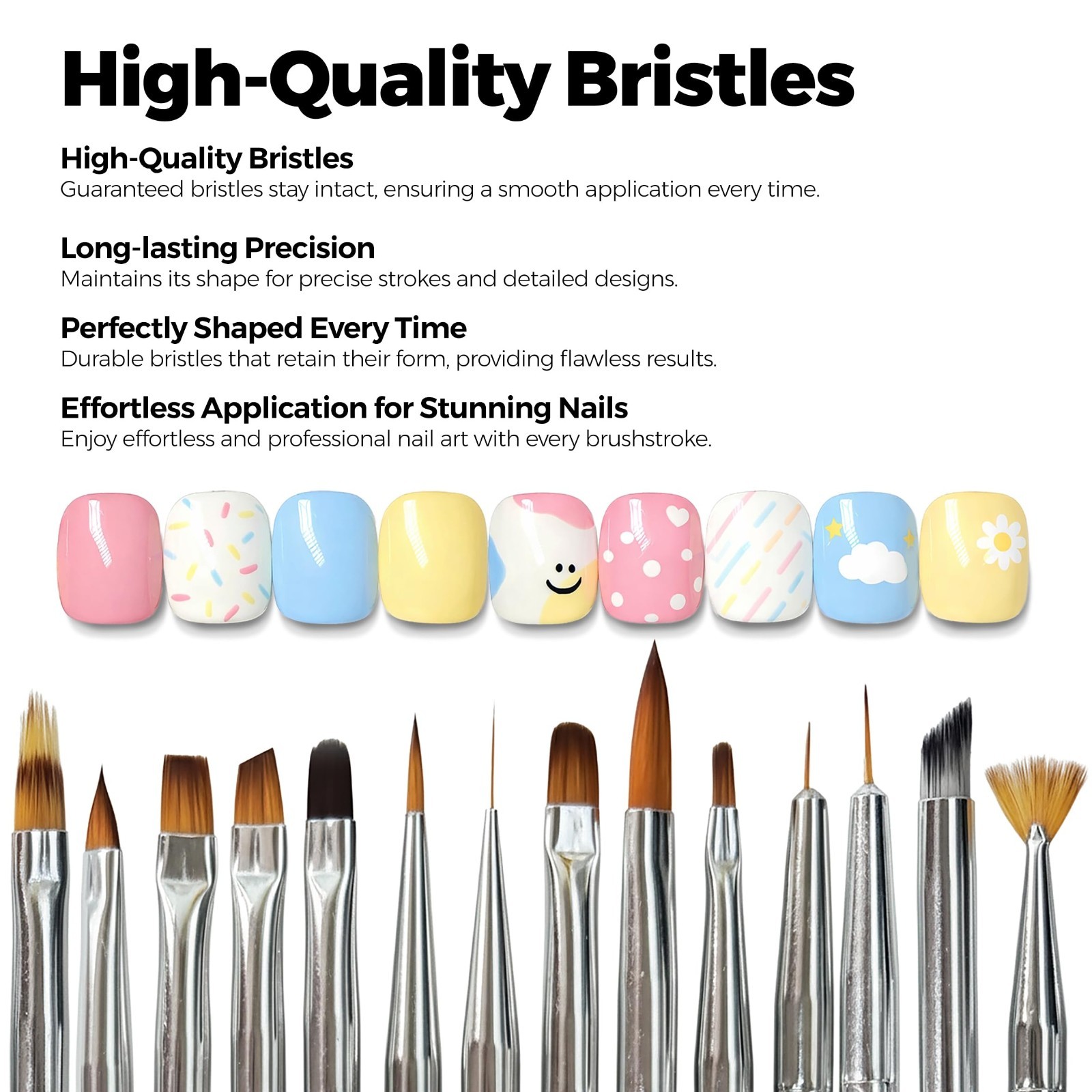 21 Pcs Pastel Nail Art Brush Set – Gel Polish, Acrylic, Ombre Tools & DIY Kit