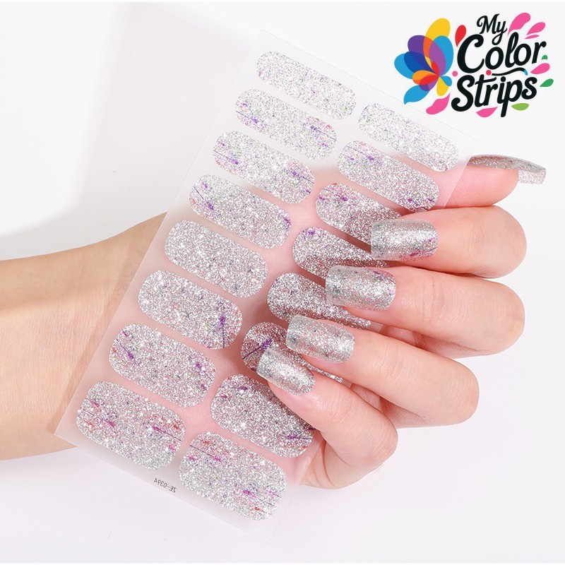 Full Size Nail Wraps Stickers Polish Look Art Fine Shimmer / Glitter Nails USA