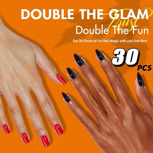 St. Patrick’s Day 30 Pcs Dark Green Press on Nails square glossy forest green