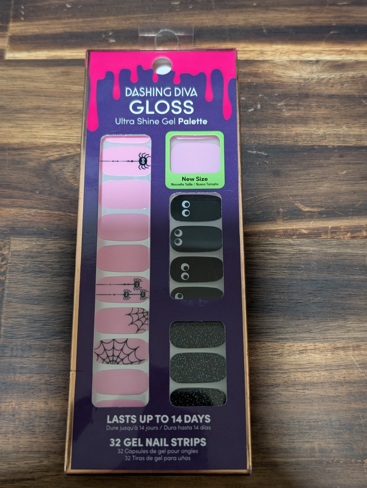 Dashing Diva Gloss Gel Nail Strips – Halloween, Mummy, Spider, Ghosts, Set Of 3