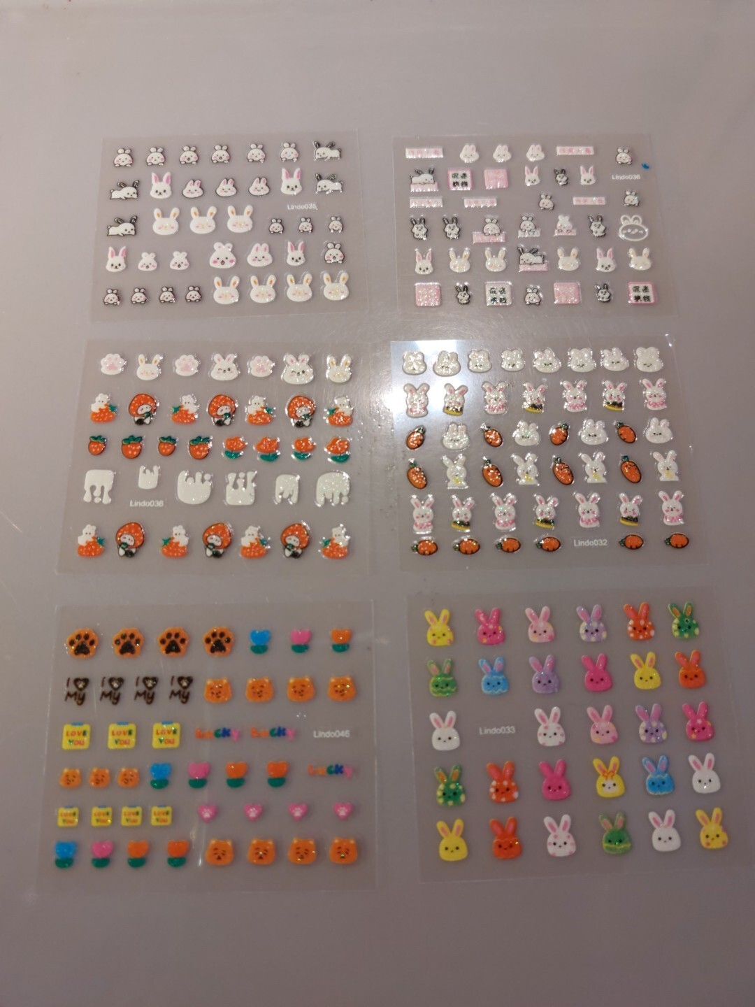 6 X Small Sheets Of Cute Nail Art Stickers (Dn221) New