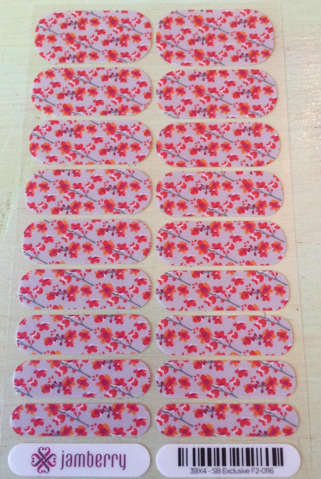 Jamberry Nail Wraps 2 Full Sheets Granite & Cherry Blossom Style Box Exclusive