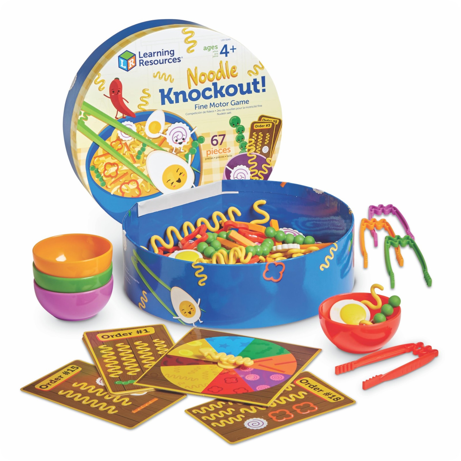 Learning Resources Noodle Knockout! Fine Motor Game – Medium, Multi