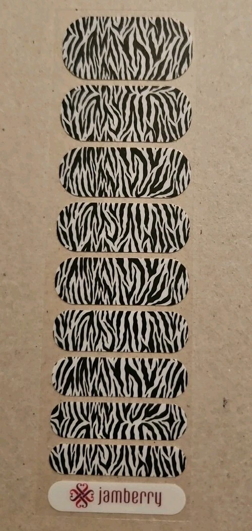JAMBERRY ZEBRA HALF SHEET NAIL WRAP RETIRED GGG FEBRUARY 2017