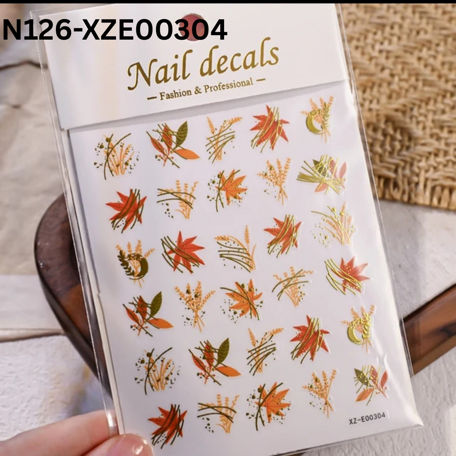 3D Maple Leaf Nail Stickers – Autumn & Thanksgiving Nail Art Decals