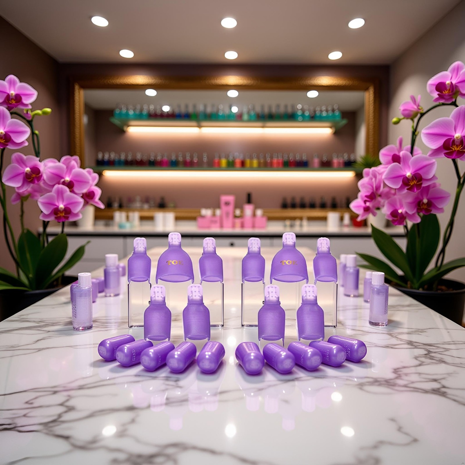 10Pcs Purple Useful Toenail Clips Nail Art Caps Soak Off UV Gel Clamp