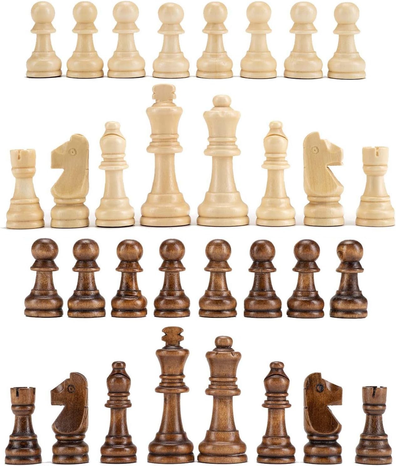 AMEROUS Wooden Chess Pieces Only, Staunton Style Wood Chessmen with 3.15″…