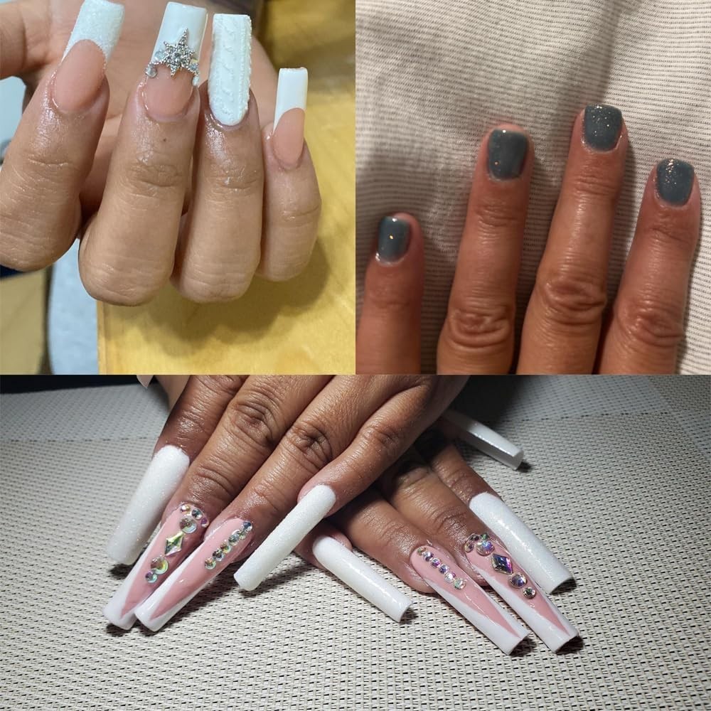 10g 0.2mm Shimmer White Rainbow Nail Glitter Holographic Shining Sugar Nail G…