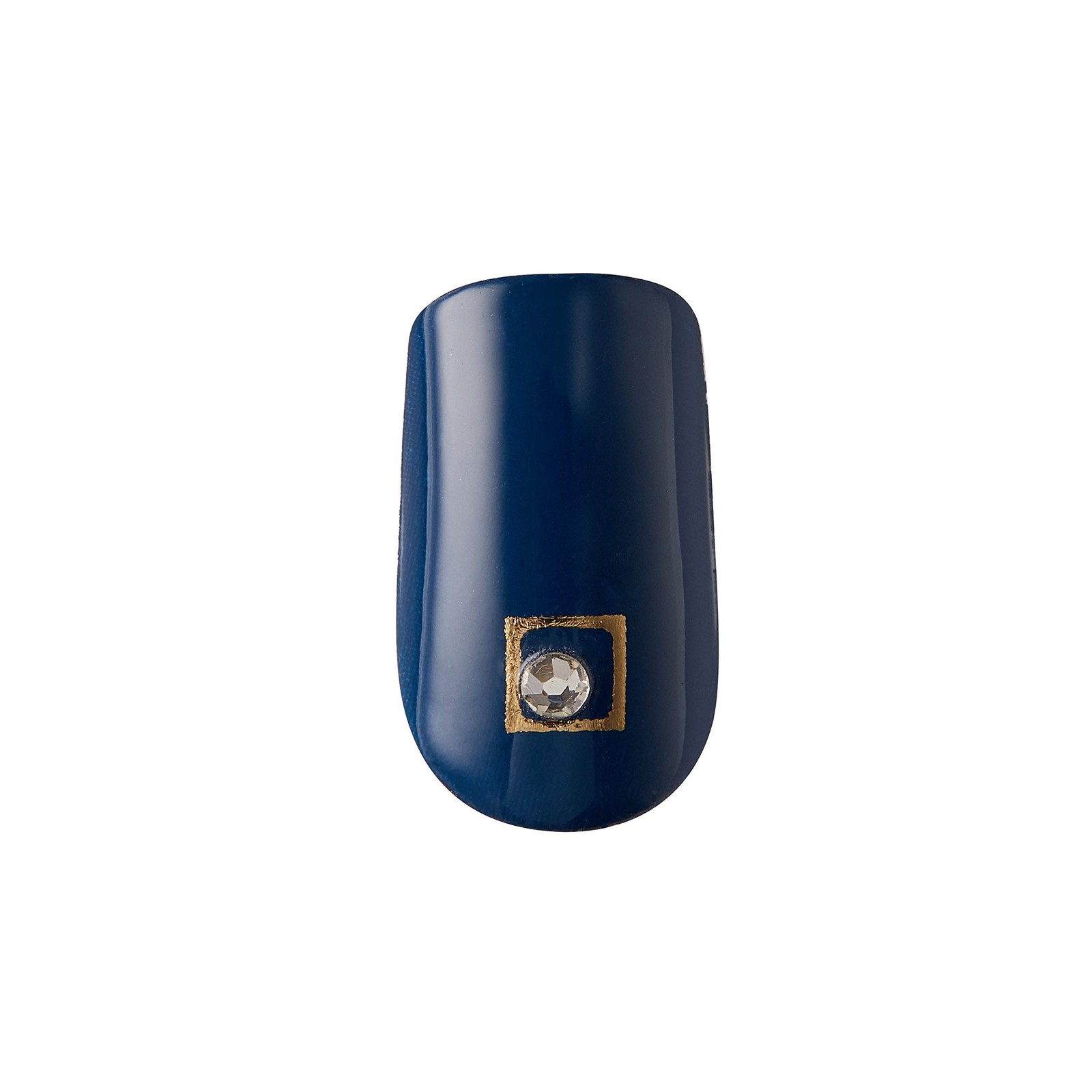 Kiss Impress Press-on Manicure One-Step 30 Count (Pack of 1), Navy Blue,Gold