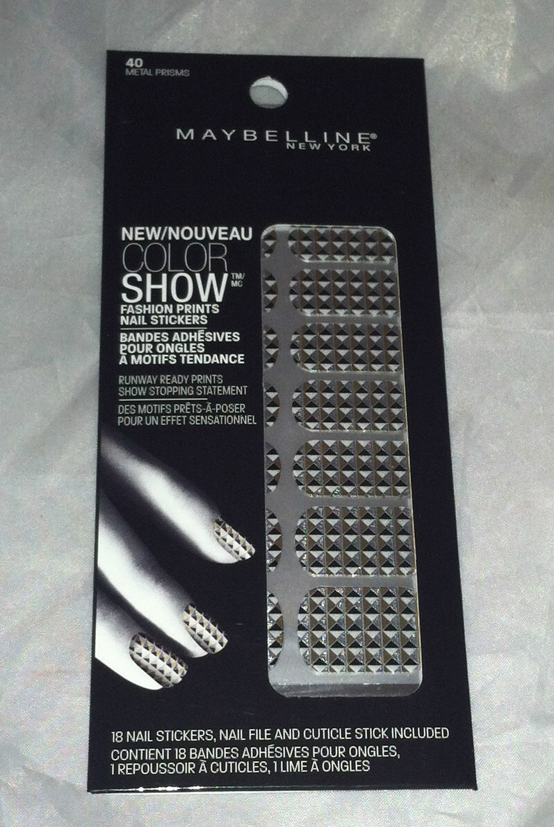 Maybelline Color Show Lmtd Ed Nail Stickers *40 METAL PRISMS* Black Silver Gold