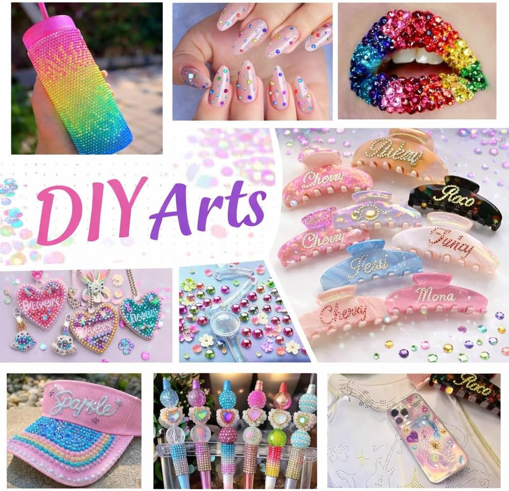 40000Pcs 40 Colors Jelly Rhinestones for Bedazzling,Mix Colors Bedazzling Kit