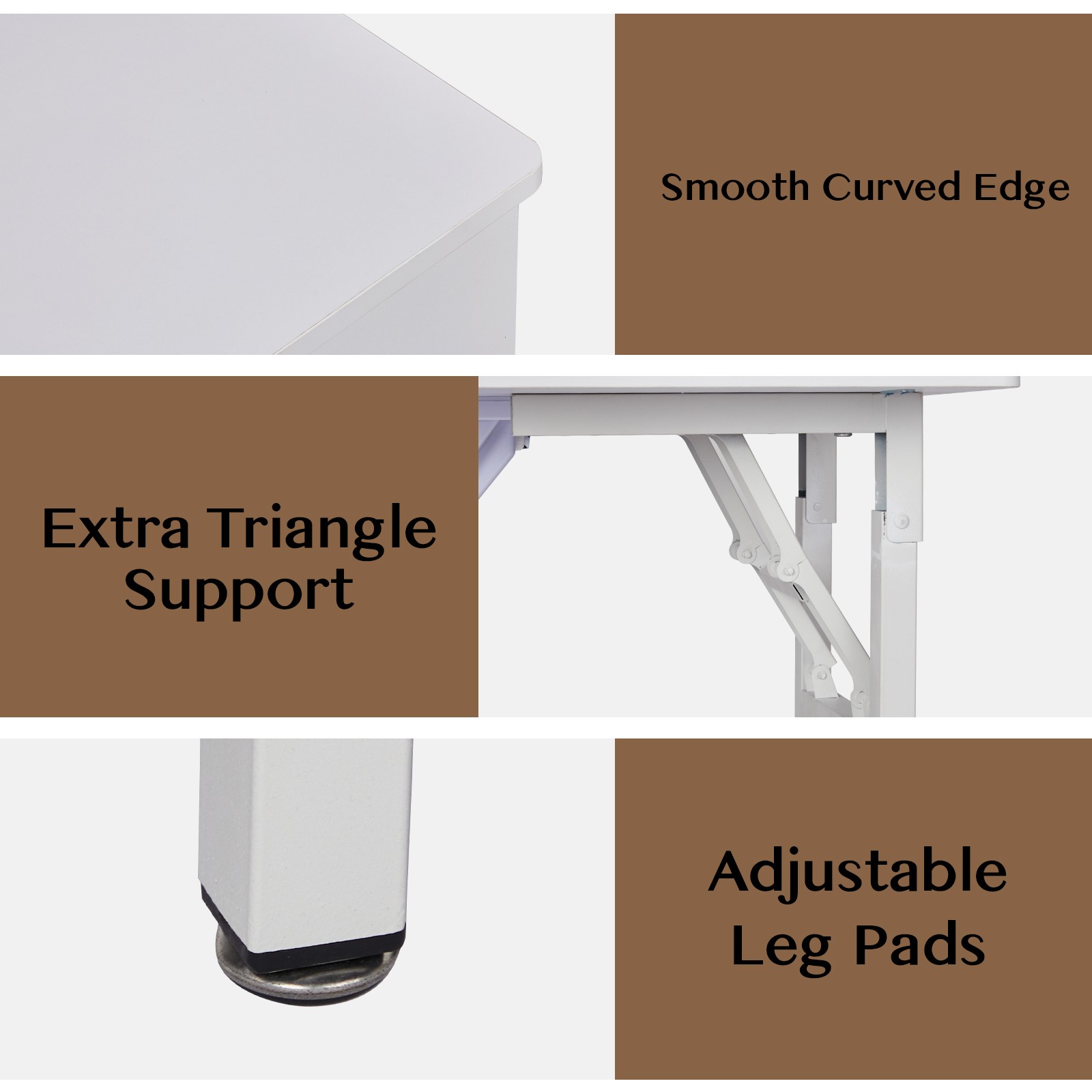 Foldable Nail Table with Dust Collector, Wheels & Multiple Drawers – White