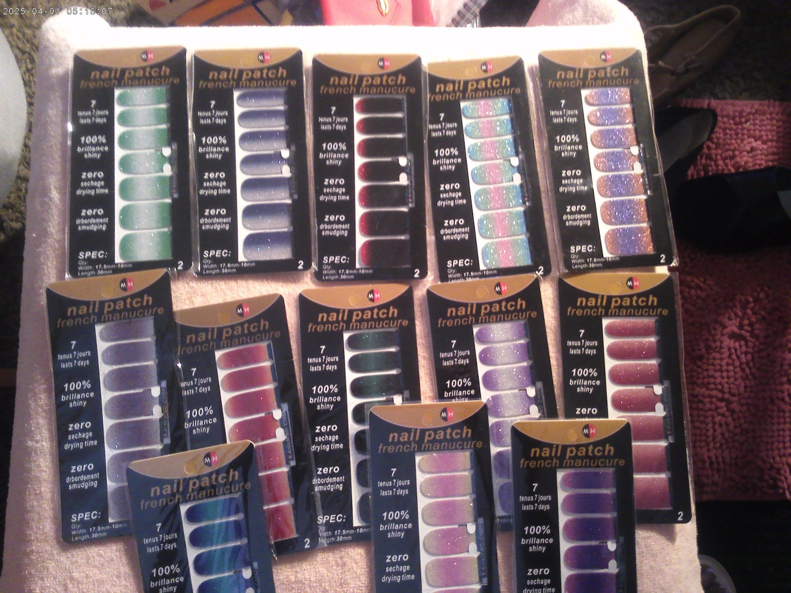 New Nail Patch 13 Pack French Manicure assorted packs Press on