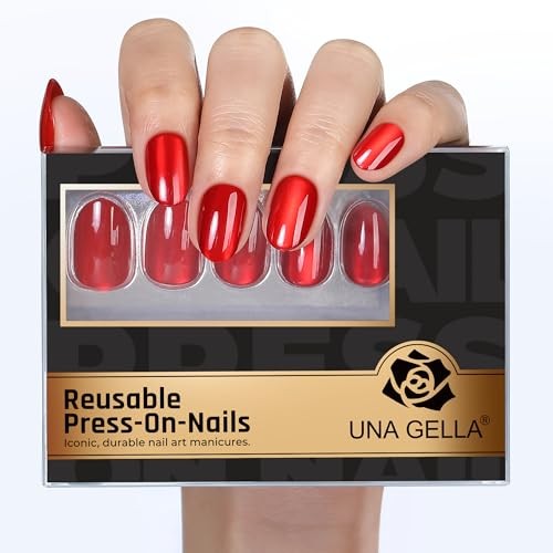 32Pcs Soft Gel Press on Nails – 16 Sizes Red Cat Eye Oval Round Velvet Merlot
