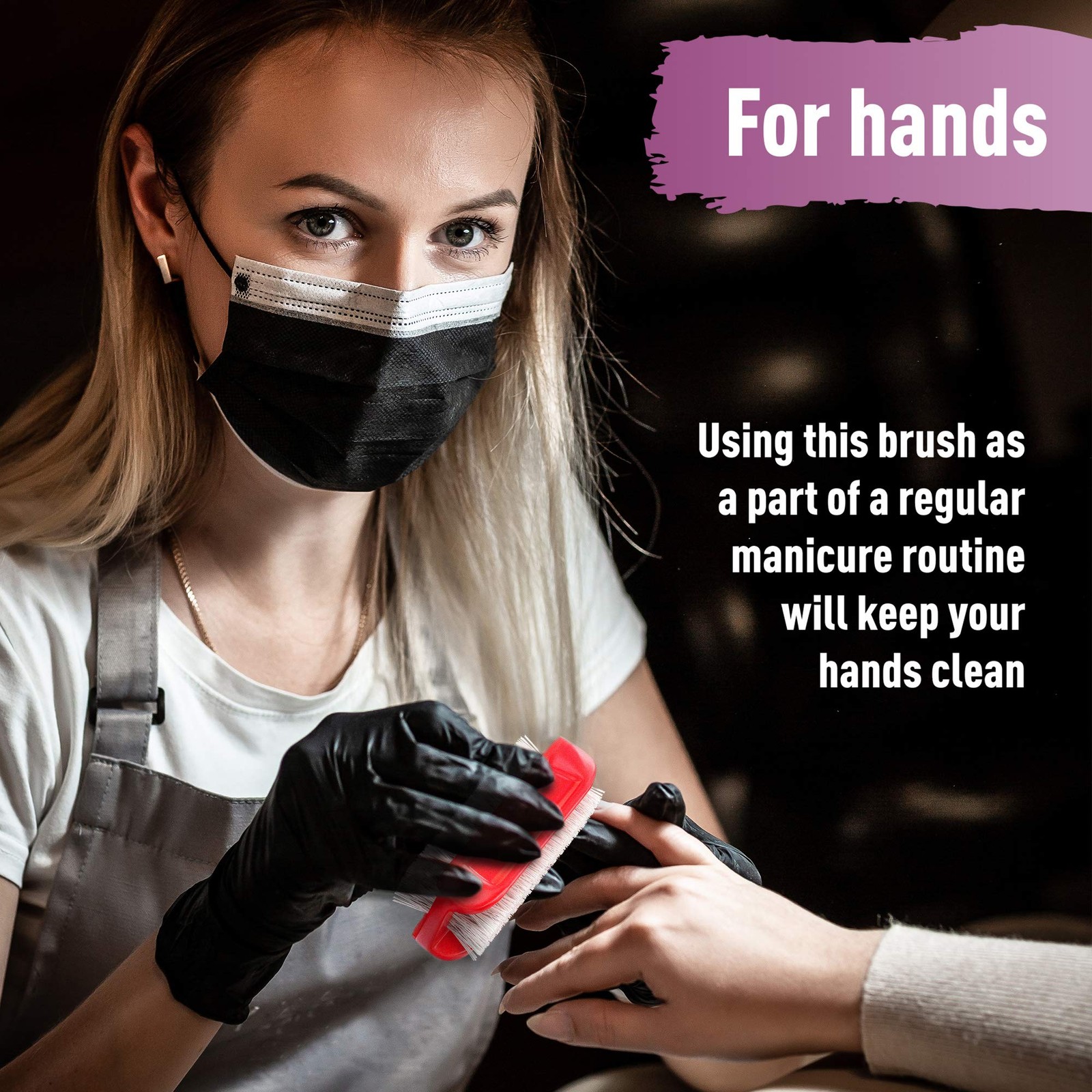 KONEX Two-Sided Nail Brush | Cleaning Fingernails, Stiff Bristle Varies