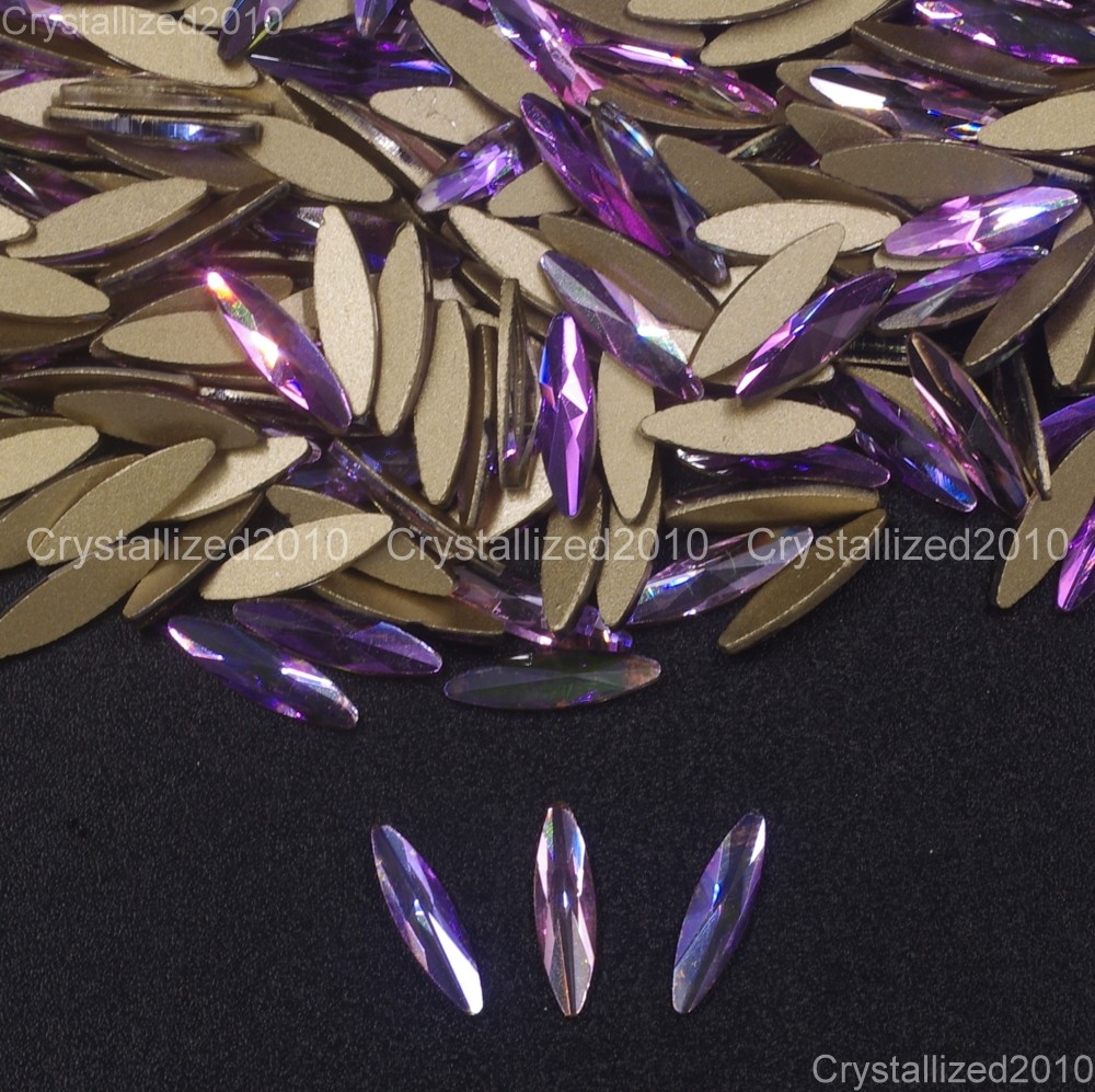 Top Quality Czech Crystal Rhinestone Navette Flatback Nail Art Decoration 3x11mm