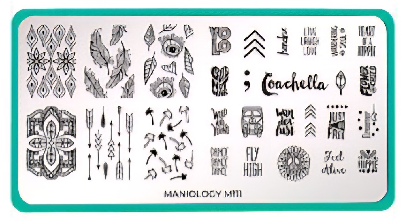 Maniology M111 Bundle Monster Festive Collection Pattern Nail Stamp plate HTF