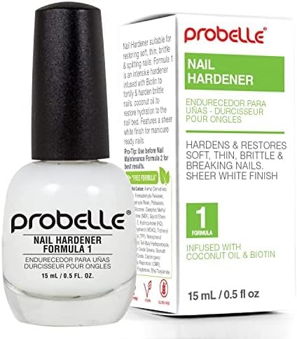 Probelle Nail Hardener Formula 1 – Repair Damaged Nails, Extra Strong Nail Growt