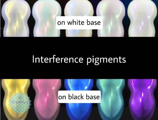 6 PC. set Interference pigments + white sparkle powder – pearl pigment – iridesc