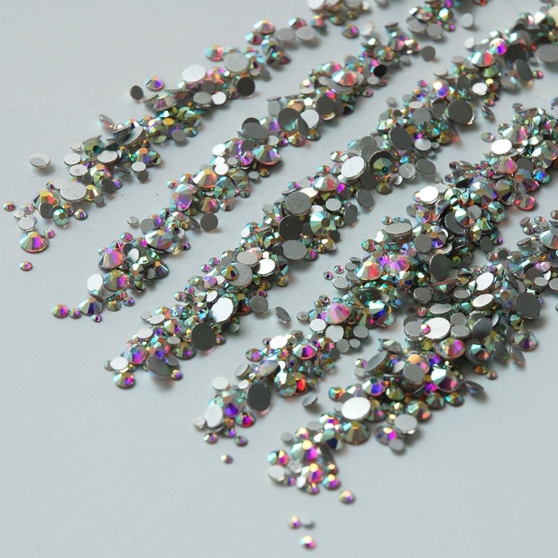 720p Mix Size Nail Art Rhinestones Glitter Diamond Crystal Gems Tips Decoration