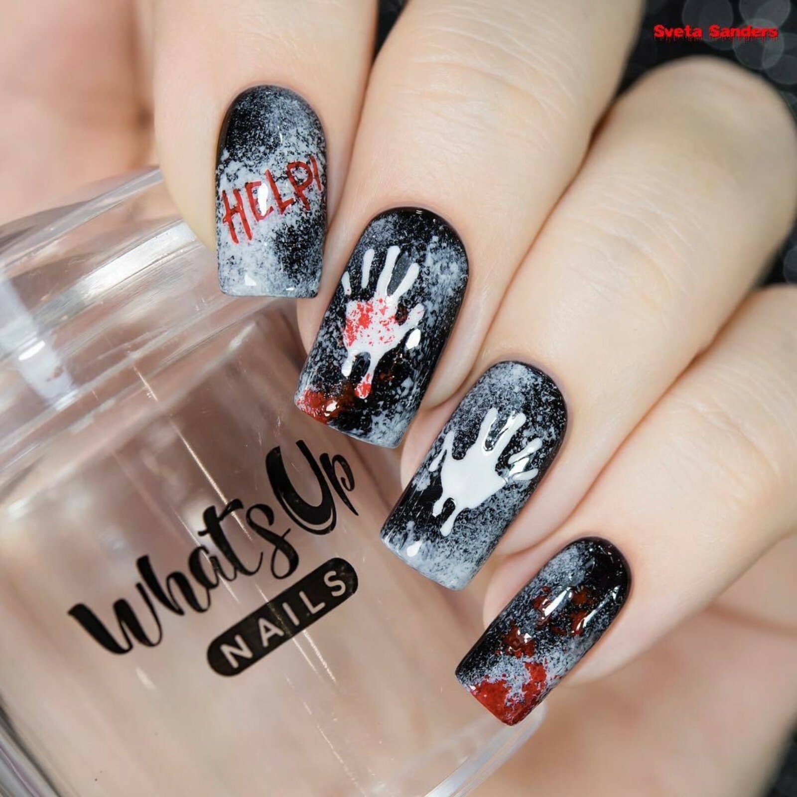 Bloody Hands Stencils for Nails, Halloween Nail Stickers, Nail Art, Nail Vinyls