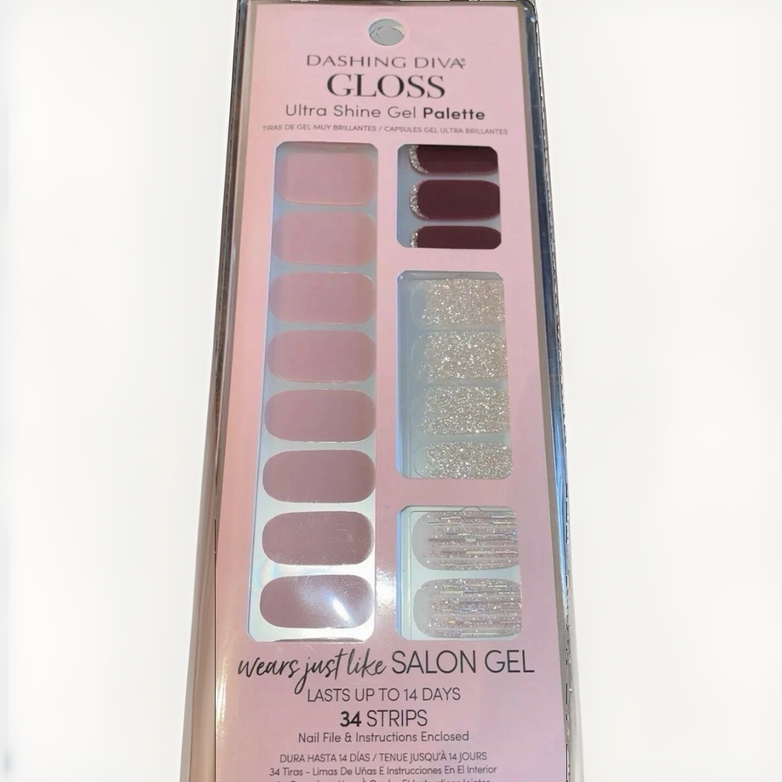 Dashing Diva Gloss Ultra Shine Gel Palette 34 Nail Strips GS147 GET NAKED