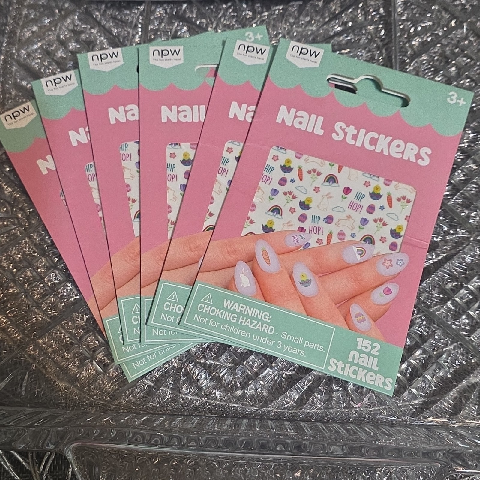 NPW Nail Art Stickers 152ct Self-Adhesive Rainbow Multicolor NPW07901. Pack Of 6