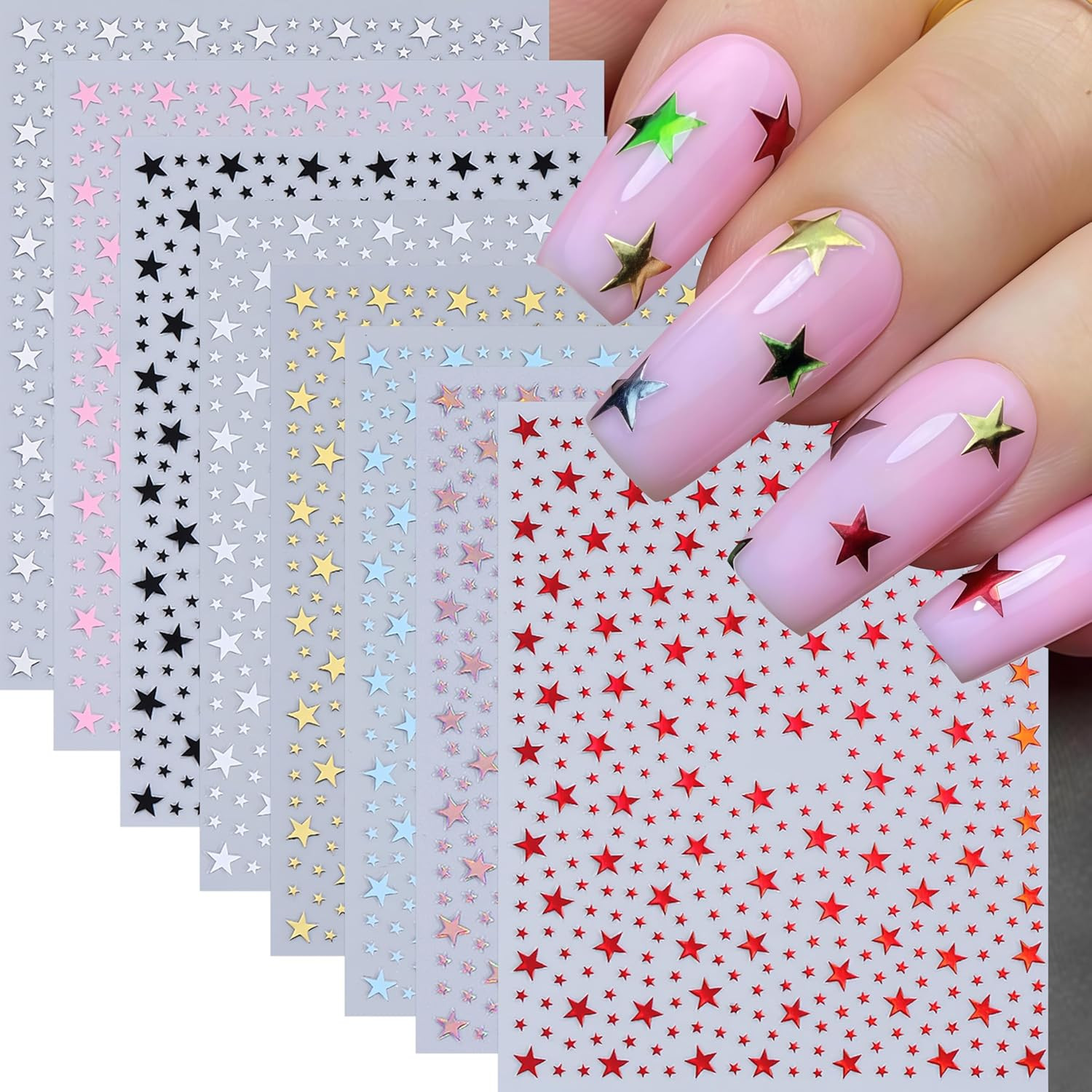 3Sheets Flower Nail Art Stickers Decals 5D Embossed Hibiscus Nail Stickers Lily