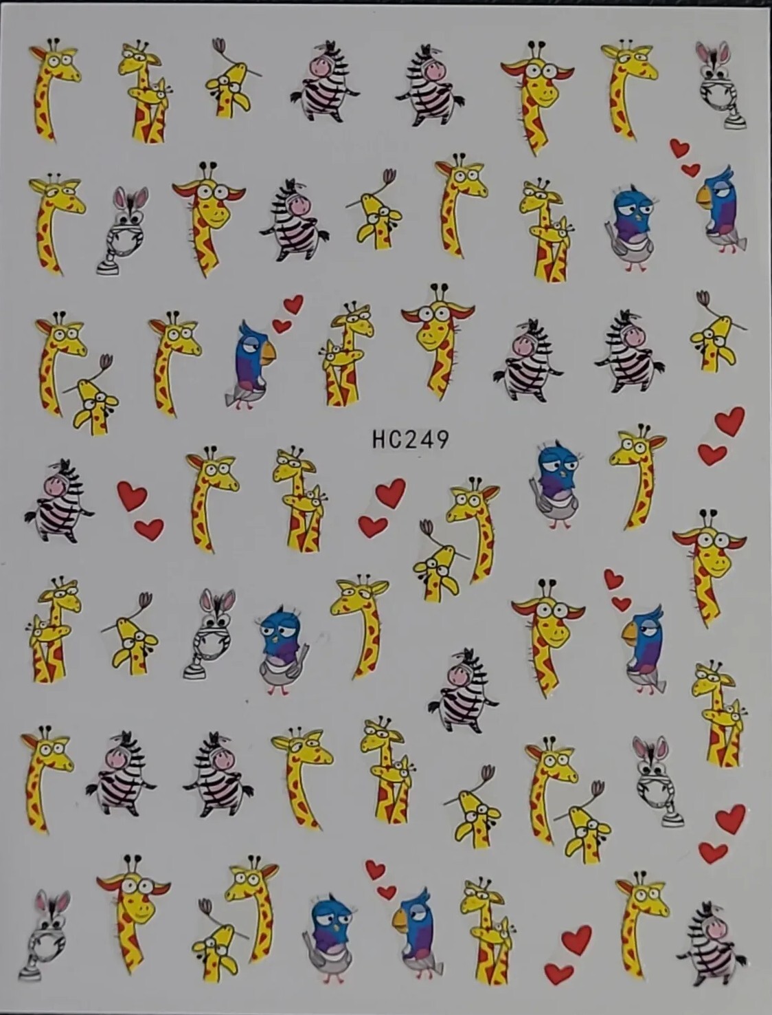 Giraffes and Zebras Nail Sticker Decals