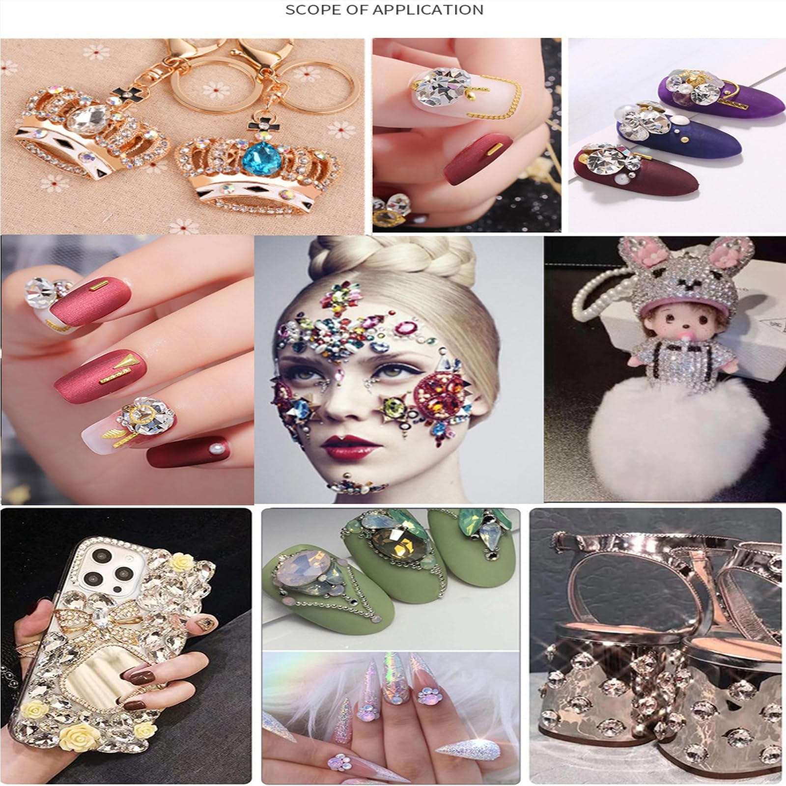 1 12 Styles Flower Petal Nail Charms 3D Resin Pink Bow Nail Gems Cute Silver …