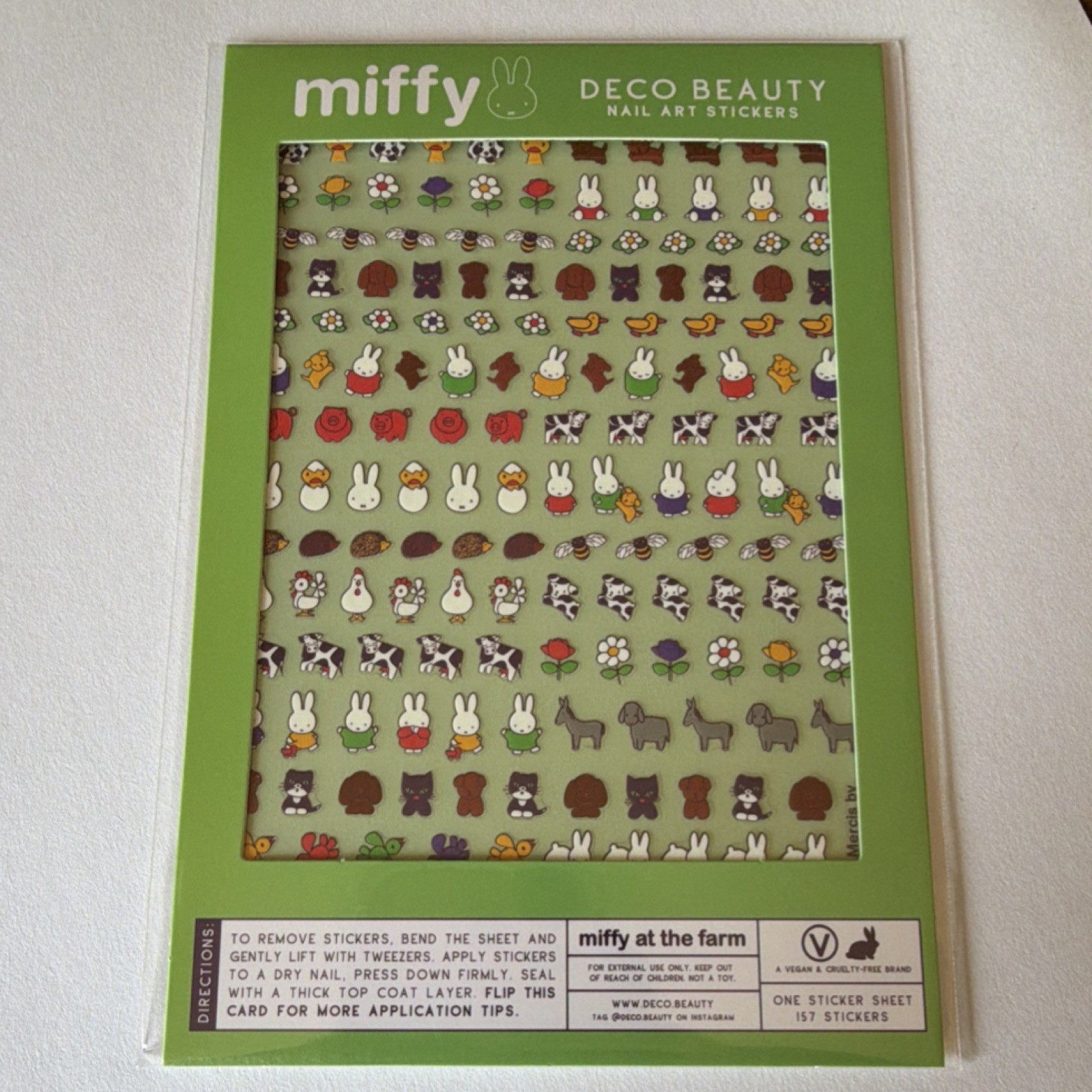 miffy Nail Art Stickers Animal Theme Vegan Cruelty-Free Multicolor at the Farm