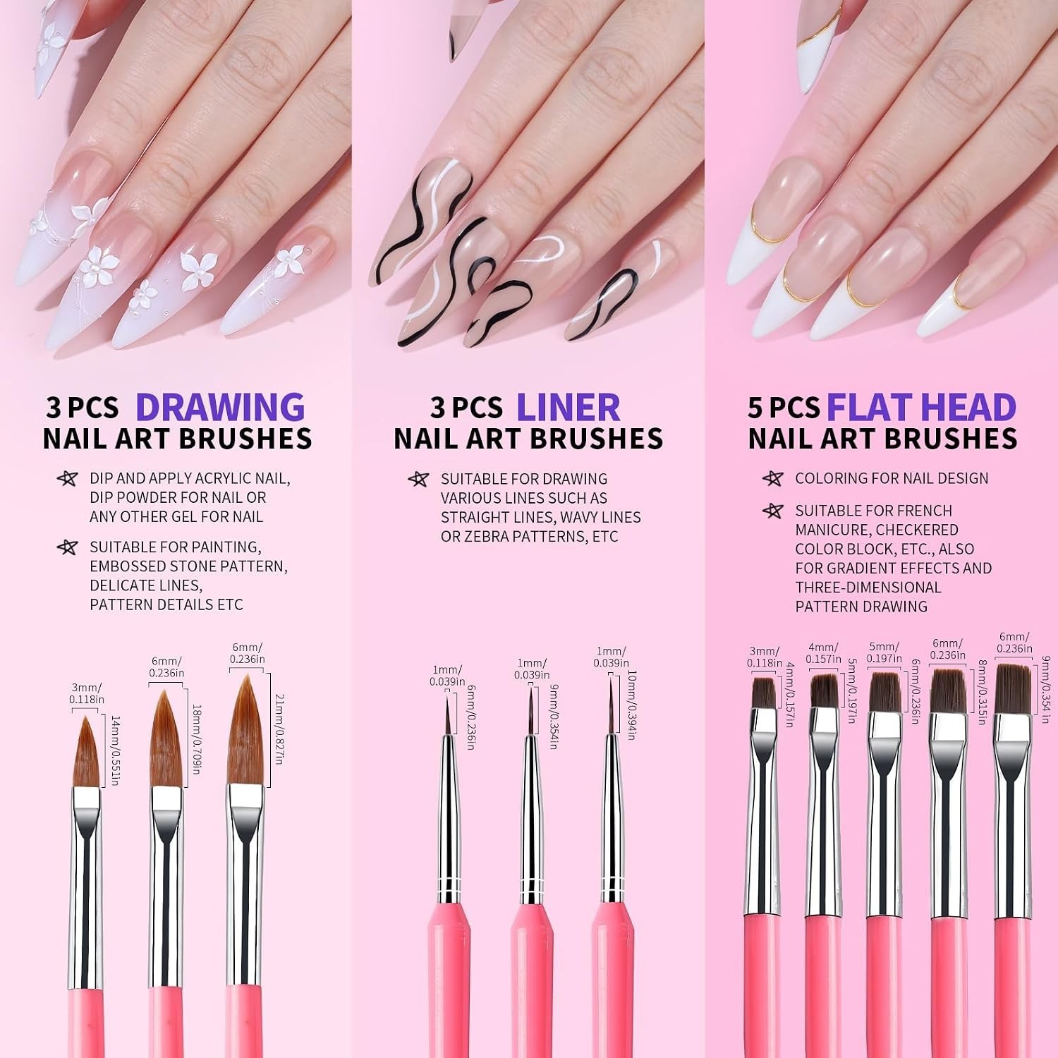 Nail Art Tools, Nail Design Tools, Nail Art Brushes, Nail Brushes For Nail Ar…