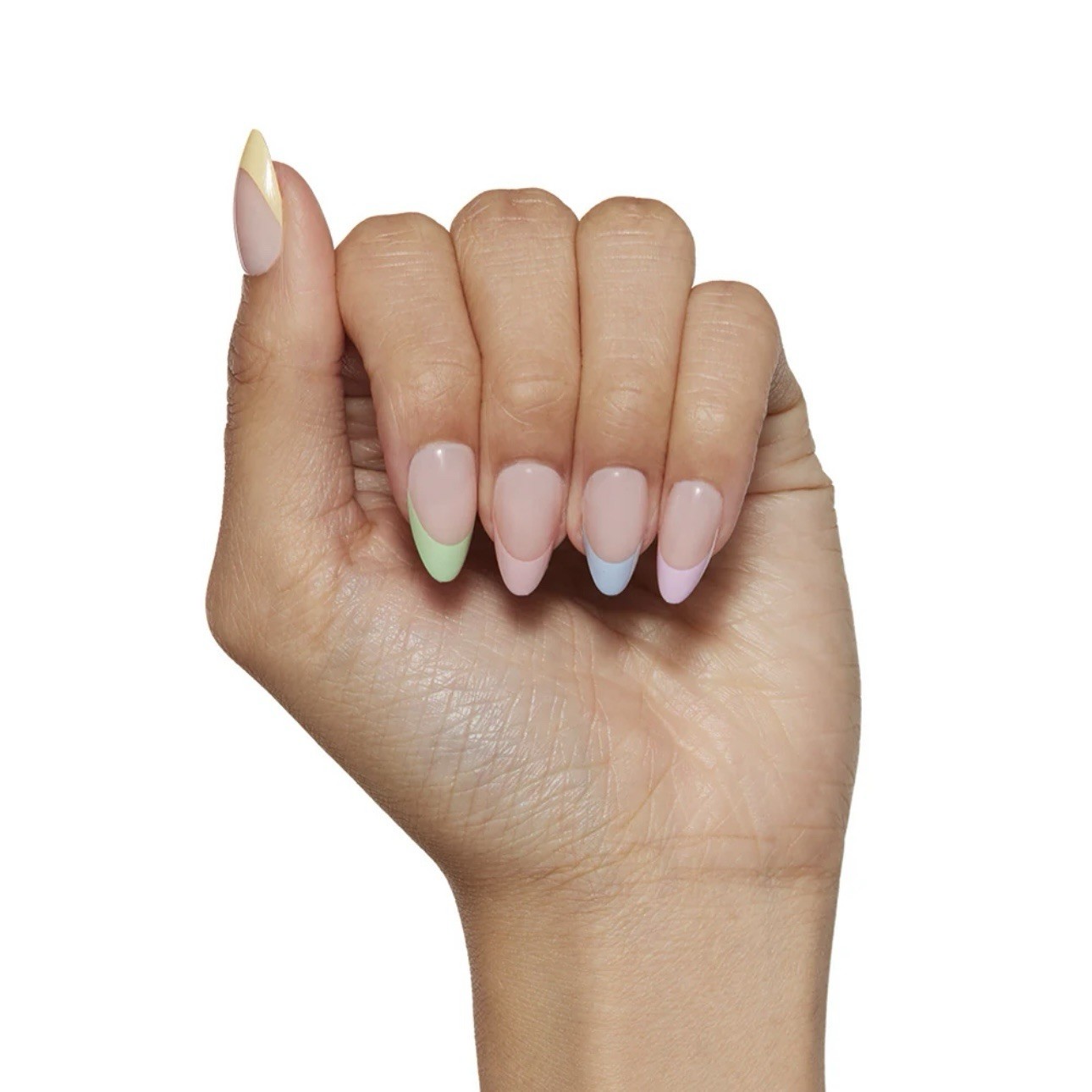 GLAMNETICS Press On Nails CONFETTI Short Almond BRAND NEW NIB Pastels FRENCH TIP