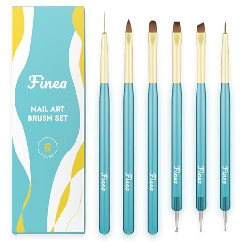 Nail Art Brushes and Dotting Tools 6pcs Set for Builder Gel Polygel Gel