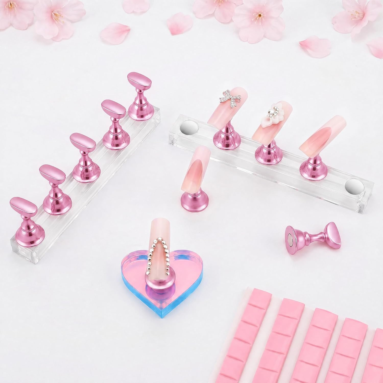 Nail Stand for Press Ons, Magnetic Fake Nail Holder for Painting Nails,Nail Stan