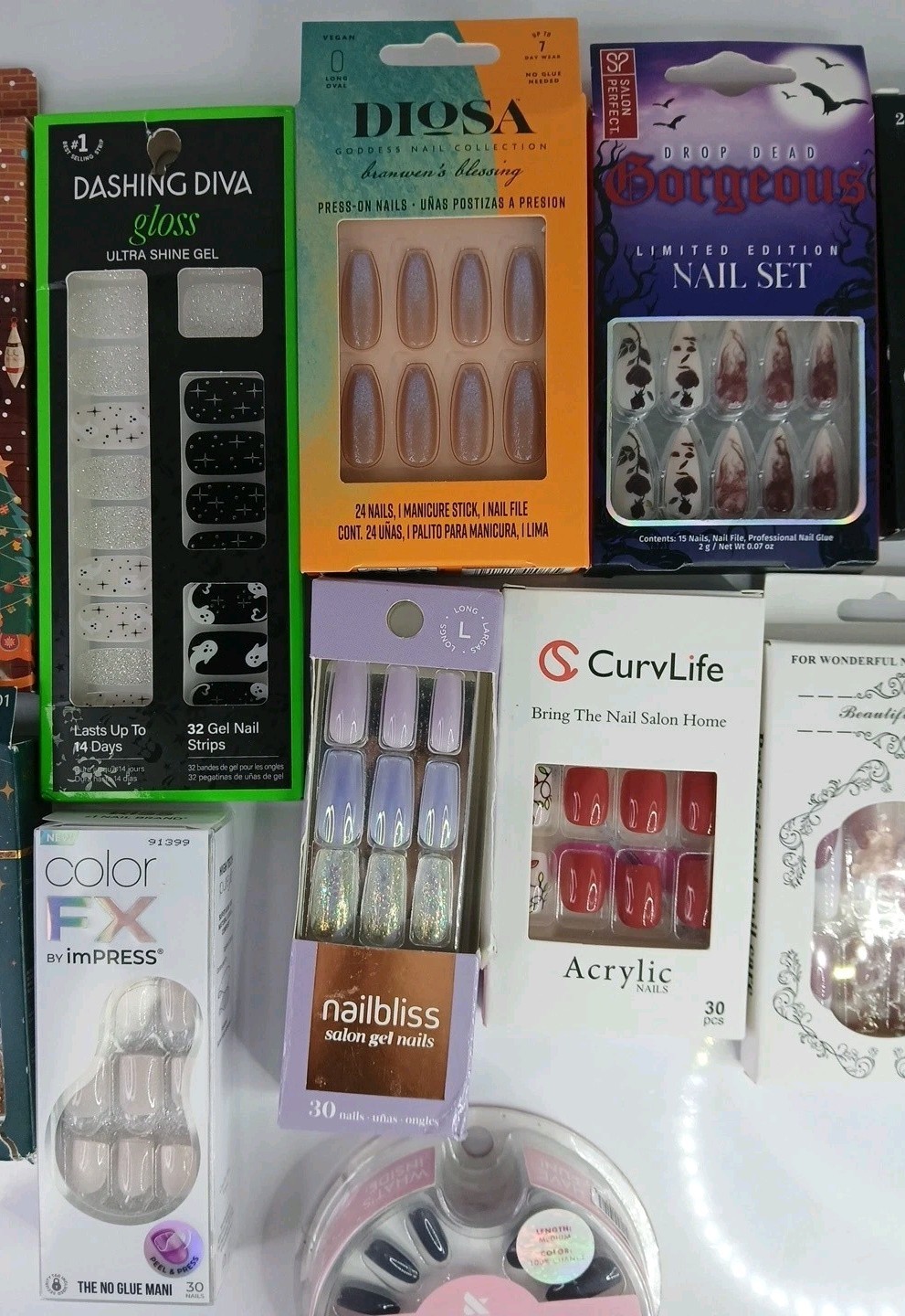 Mixed Lot Of 14 Press On & Glue Nails Accessories Seasonal Holiday