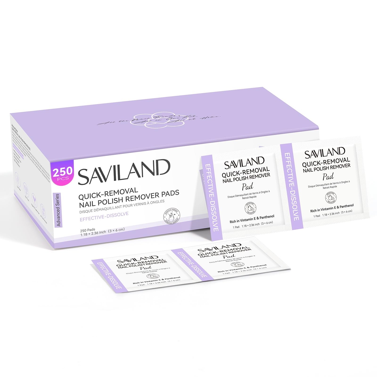 SAVILAND Advanced Gel Nail Polish Remover Pads: 1 Count (Pack of 1), Purple