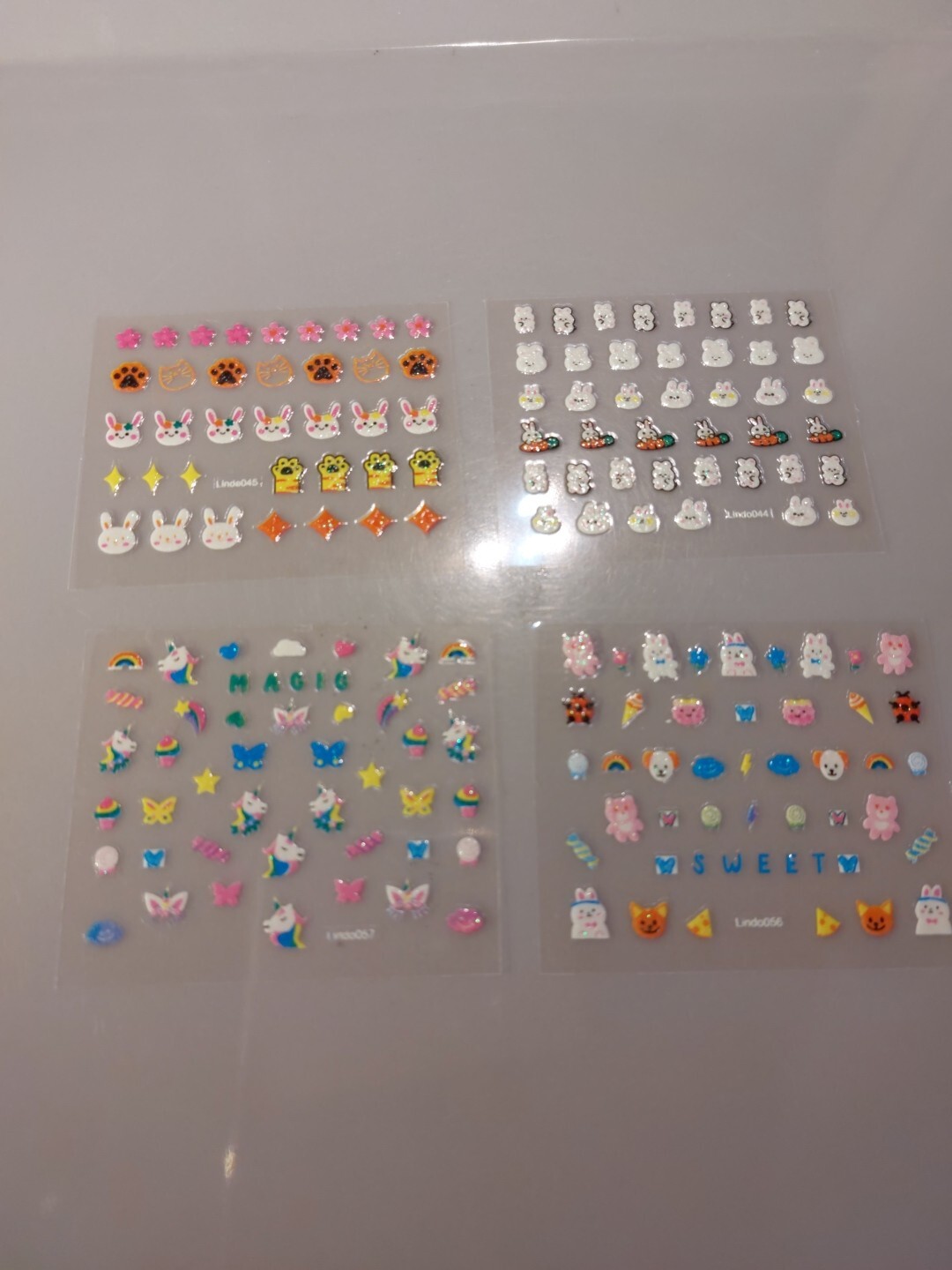 4 X Small Sheets Of Cute Nail Art Stickers (Dn226) New
