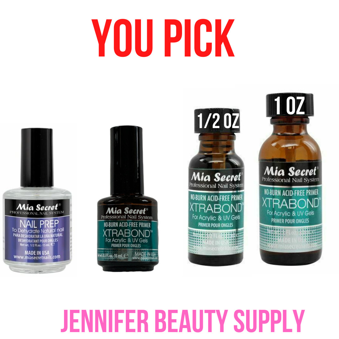 MIA SECRET PROFESSIONAL NATURAL NAIL PREP DEHYDRATE, XTRA BOND PRIMER YOU CHOOSE
