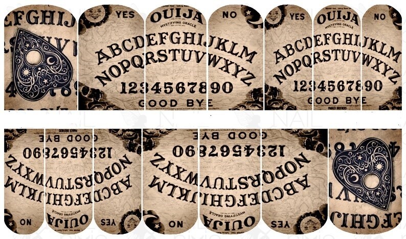 Ouija board Spirit Halloween Nail Decals Transfer Sticker Tattoo DY Nail art Kit